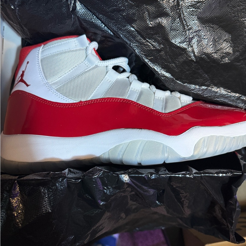 Jordan Red and White Sneakers